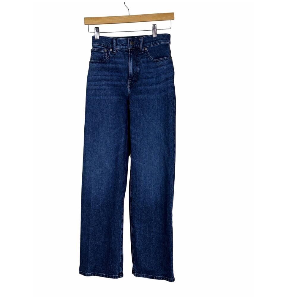 Madewell Perfect Vintage Wide Leg Dark Wash Jeans Womens Size 24 High Rise